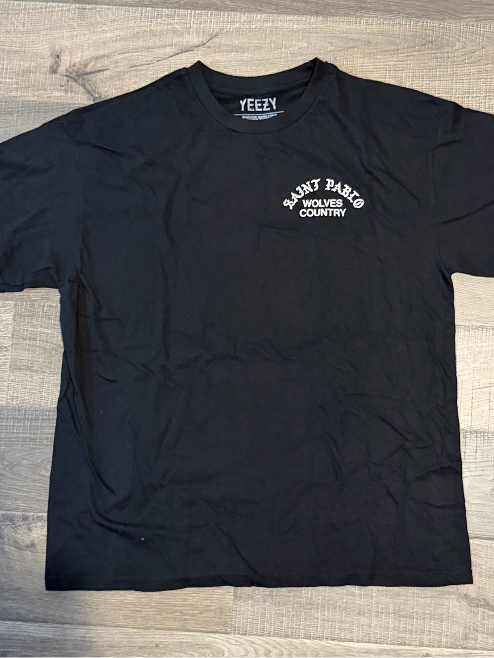 Yeezy Black Saint Pablo Wolves Country Graphic Short Sleeve Tee